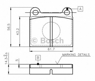 BOSCH 0986tb2000 -  Комплект тормозных колодок, дисковый тормоз