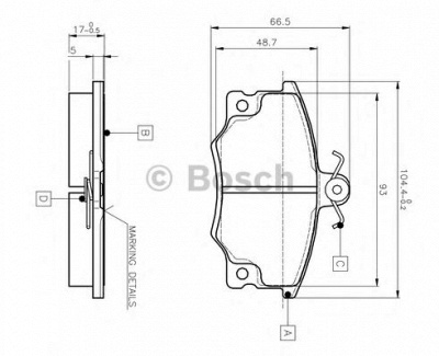 BOSCH 0986tb2006 -  Комплект тормозных колодок, дисковый тормоз