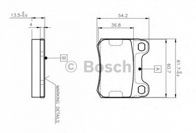 BOSCH 0986tb2007 -  Комплект тормозных колодок, дисковый тормоз