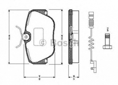 BOSCH 0986tb2015 -  Комплект тормозных колодок, дисковый тормоз