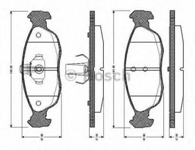 BOSCH 0986tb2026 -  Комплект тормозных колодок, дисковый тормоз