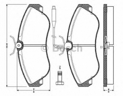BOSCH 0986tb2029 -  Комплект тормозных колодок, дисковый тормоз