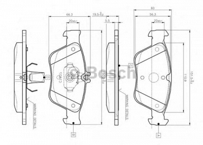 BOSCH 0986tb2033 -  Комплект тормозных колодок, дисковый тормоз