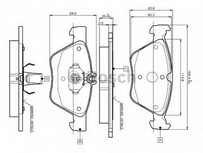 BOSCH 0986tb2034 -  Комплект тормозных колодок, дисковый тормоз