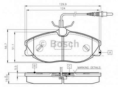 BOSCH 0986tb2035 -  Комплект тормозных колодок, дисковый тормоз