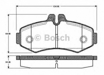 BOSCH 0986tb2045 -  Комплект тормозных колодок, дисковый тормоз