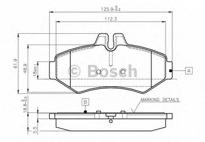 BOSCH 0986tb2046 -  Комплект тормозных колодок, дисковый тормоз