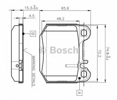 BOSCH 0986tb2053 -  Комплект тормозных колодок, дисковый тормоз