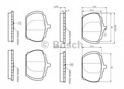 BOSCH 0986tb2061 -  Комплект тормозных колодок, дисковый тормоз