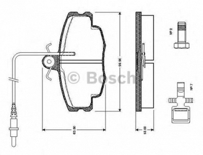 BOSCH 0986tb2076 -  Комплект тормозных колодок, дисковый тормоз