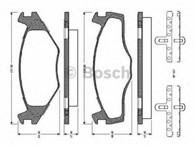 BOSCH 0986tb2091 -  Комплект тормозных колодок, дисковый тормоз