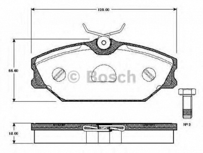 BOSCH 0986tb2106 -  Комплект тормозных колодок, дисковый тормоз