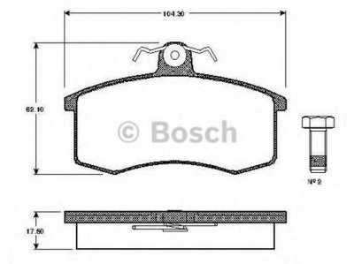 BOSCH 0986tb2113 -  Комплект тормозных колодок, дисковый тормоз