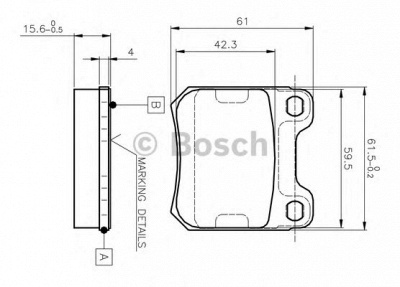 BOSCH 0986tb2125 -  Комплект тормозных колодок, дисковый тормоз