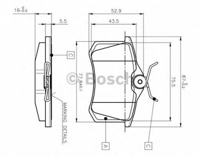 BOSCH 0986tb2138 -  Комплект тормозных колодок, дисковый тормоз