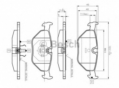 BOSCH 0986tb2143 -  Комплект тормозных колодок, дисковый тормоз