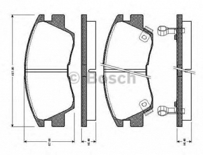BOSCH 0986tb2154 -  Комплект тормозных колодок, дисковый тормоз