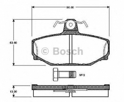 BOSCH 0986tb2164 -  Комплект тормозных колодок, дисковый тормоз