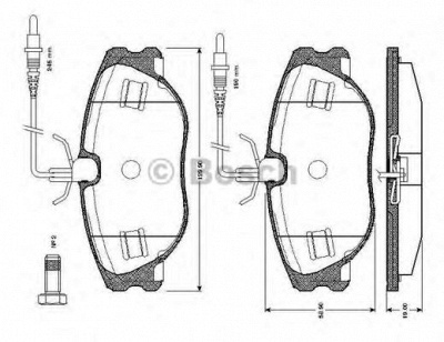 BOSCH 0986tb2166 -  Комплект тормозных колодок, дисковый тормоз