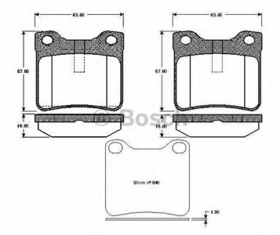 BOSCH 0986tb2176 -  Комплект тормозных колодок, дисковый тормоз