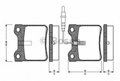 BOSCH 0986tb2177 -  Комплект тормозных колодок, дисковый тормоз