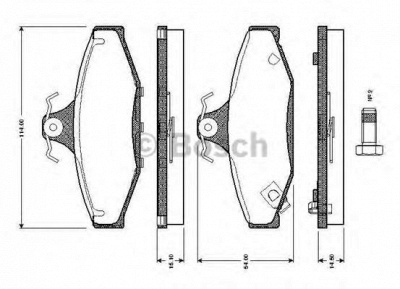 BOSCH 0986tb2187 -  Комплект тормозных колодок, дисковый тормоз
