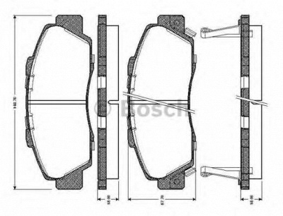 BOSCH 0986tb2193 -  Комплект тормозных колодок, дисковый тормоз