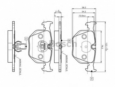 BOSCH 0986tb2204 -  Комплект тормозных колодок, дисковый тормоз