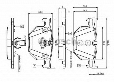 BOSCH 0986tb2207 -  Комплект тормозных колодок, дисковый тормоз