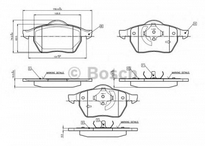 BOSCH 0986tb2212 -  Комплект тормозных колодок, дисковый тормоз