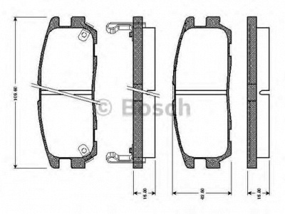 BOSCH 0986tb2237 -  Комплект тормозных колодок, дисковый тормоз