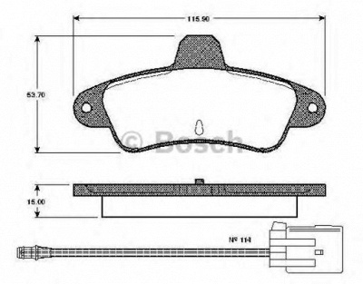 BOSCH 0986tb2242 -  Комплект тормозных колодок, дисковый тормоз