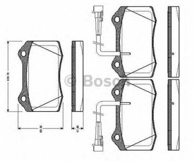 BOSCH 0986tb2243 -  Комплект тормозных колодок, дисковый тормоз