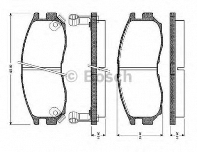 BOSCH 0986tb2250 -  Комплект тормозных колодок, дисковый тормоз