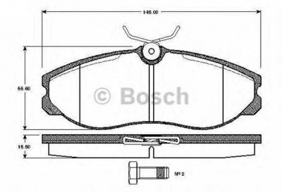 BOSCH 0986tb2252 -  Комплект тормозных колодок, дисковый тормоз