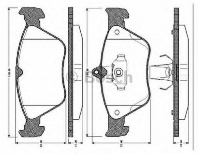 BOSCH 0986tb2256 -  Комплект тормозных колодок, дисковый тормоз