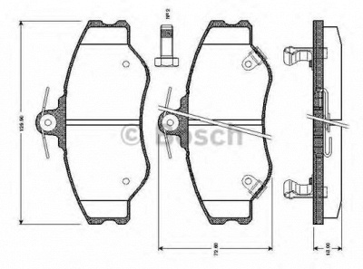 BOSCH 0986tb2266 -  Комплект тормозных колодок, дисковый тормоз