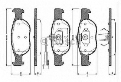 BOSCH 0986tb2285 -  Комплект тормозных колодок, дисковый тормоз