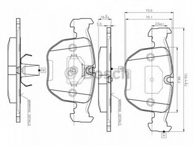 BOSCH 0986tb2292 -  Комплект тормозных колодок, дисковый тормоз