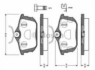 BOSCH 0986tb2299 -  Комплект тормозных колодок, дисковый тормоз