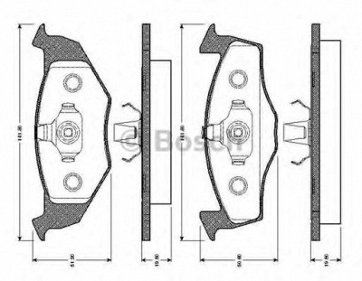 BOSCH 0986tb2300 -  Комплект тормозных колодок, дисковый тормоз