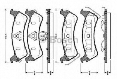 BOSCH 0986tb2308 -  Комплект тормозных колодок, дисковый тормоз