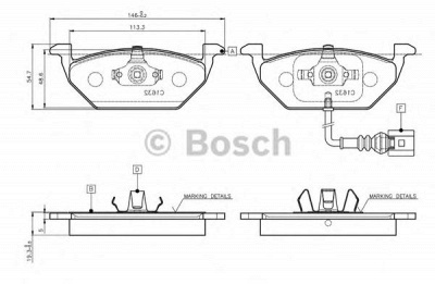BOSCH 0986tb2314 -  Комплект тормозных колодок, дисковый тормоз