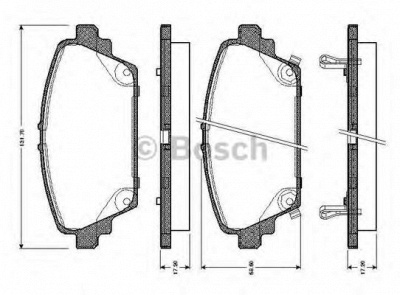 BOSCH 0986tb2340 -  Комплект тормозных колодок, дисковый тормоз