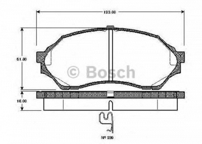 BOSCH 0986tb2343 -  Комплект тормозных колодок, дисковый тормоз
