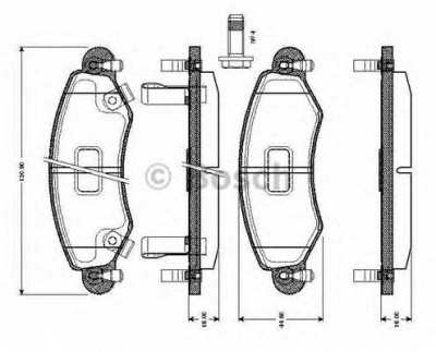 BOSCH 0986tb2344 -  Комплект тормозных колодок, дисковый тормоз