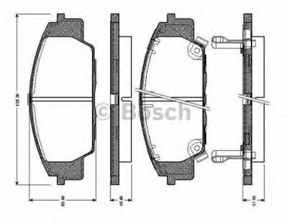 BOSCH 0986tb2364 -  Комплект тормозных колодок, дисковый тормоз