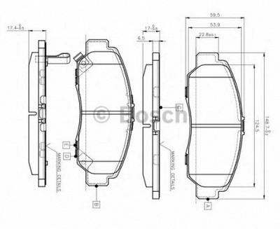 BOSCH 0986tb2371 -  Комплект тормозных колодок, дисковый тормоз