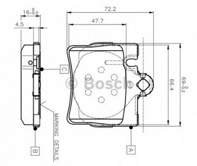 BOSCH 0986tb2378 -  Комплект тормозных колодок, дисковый тормоз