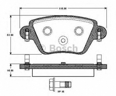 BOSCH 0986tb2383 -  Комплект тормозных колодок, дисковый тормоз